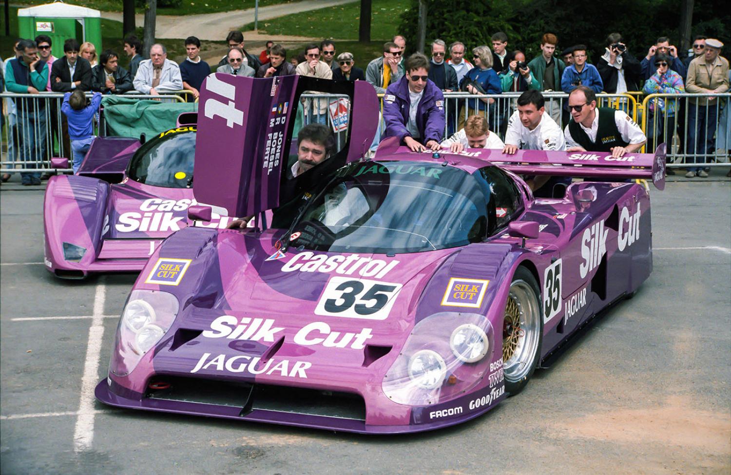 Le Mans 1991 - les Jaguar se groupent derrière la Mazda