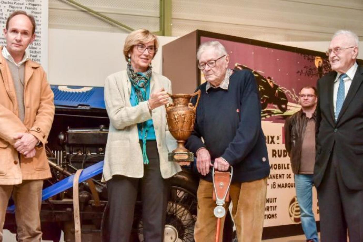 The first trophy in the history of Le Mans on display at the Musée des 24 Heures