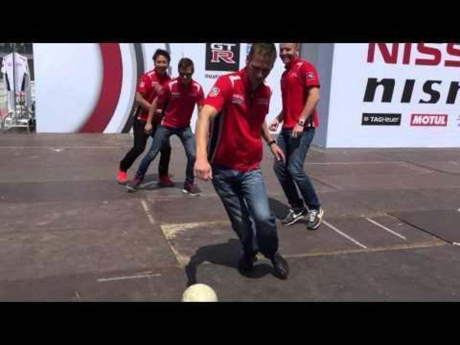 Nissan drivers enjoy some time out before the race (video)