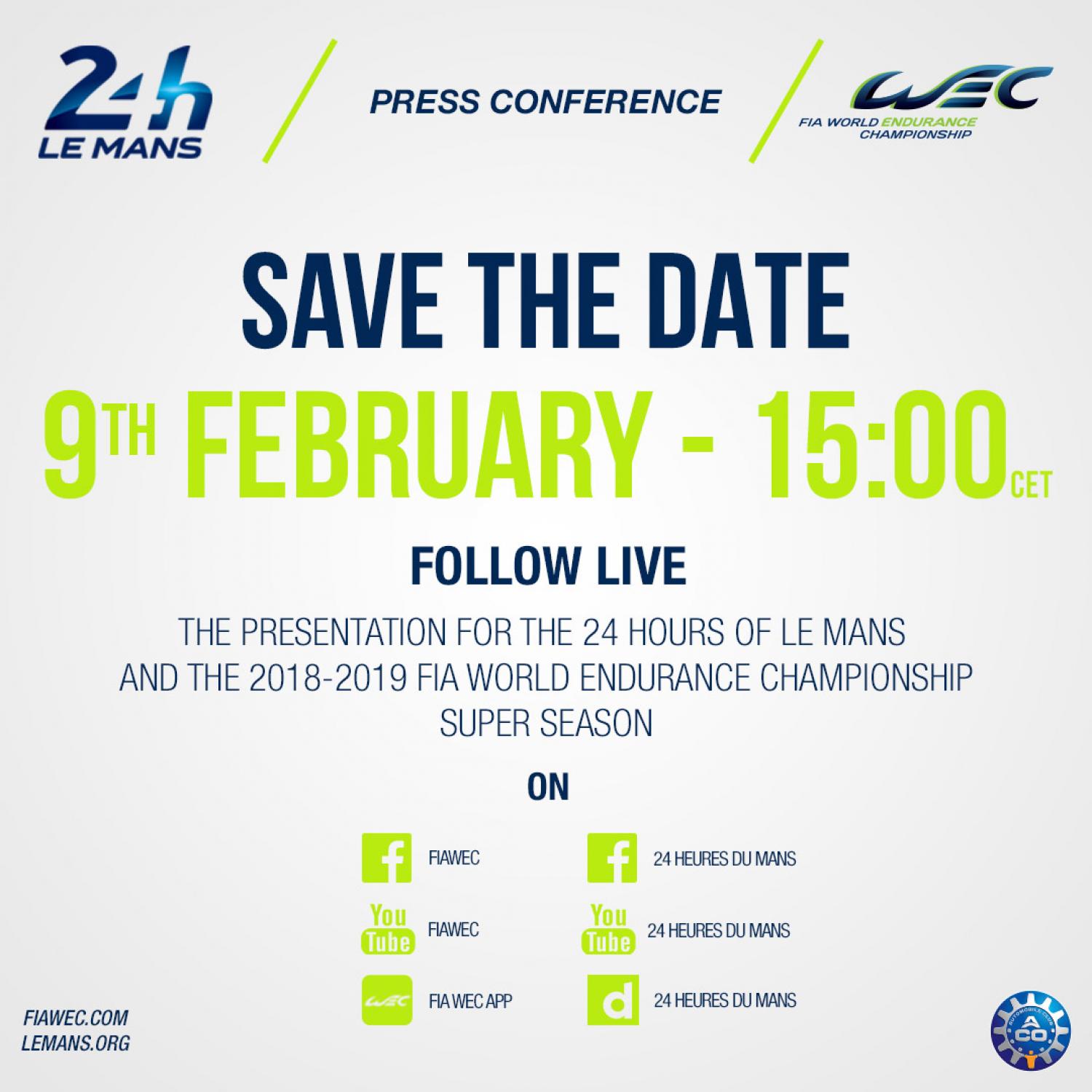 9th February: Follow the presentation for the 24 Hours of Le Mans and FIA WEC