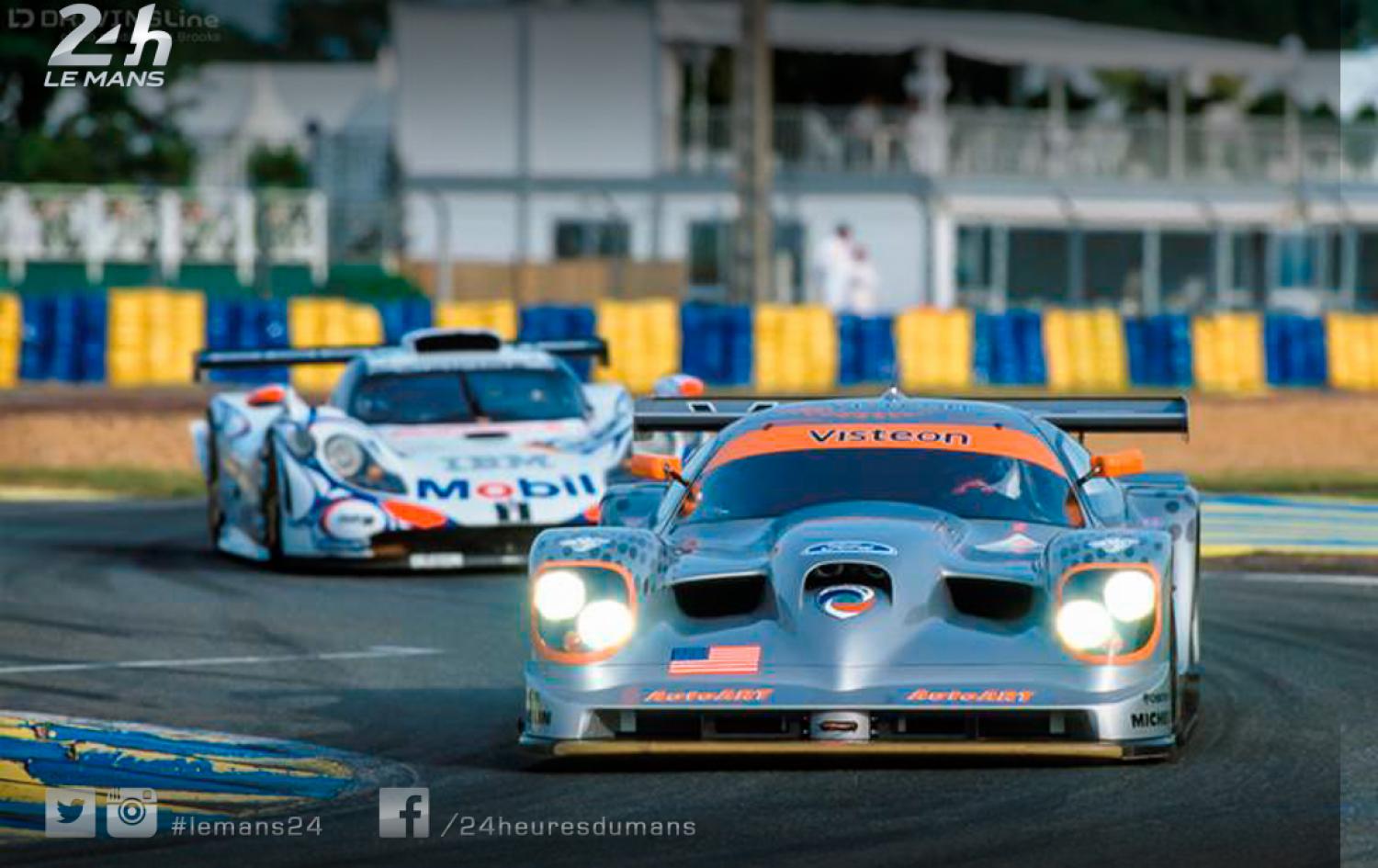 Panoz GTR-1 from the 1998 24 Hours takes lap at Petit Le Mans as a tribute to Don Panoz