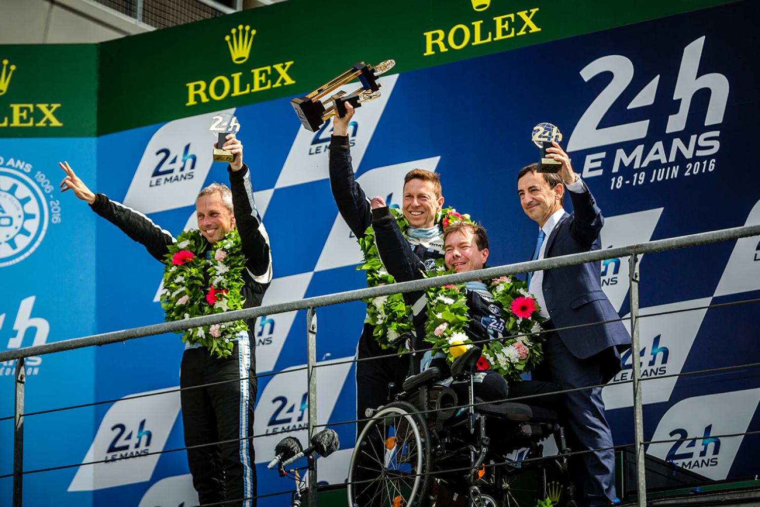 Fred Sausset, Ari Vatanen et Renaud Lavillenie au Bugatti le 13 novembre.