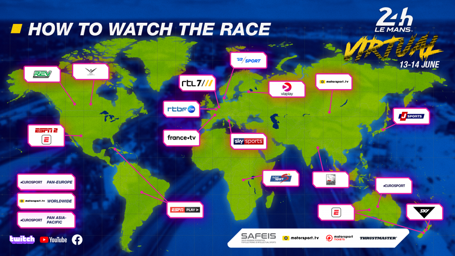 ESPN amongst global broadcasters to televise the first-ever 24 Hours of Le Mans Virtual