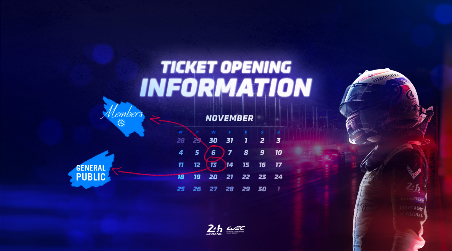 The 24 Hours of Le Mans ticket office opens on Wednesday 13 November!