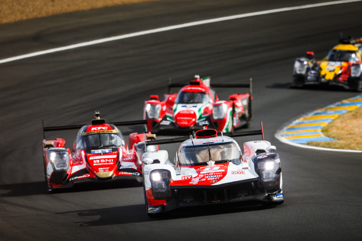 The #8 Toyota held a one-lap lead over the third-placed #2 Cadillac...