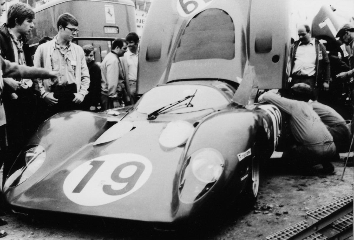 The Ferrari 312P Coupé driven by Chris Amon and Peter Schetty.