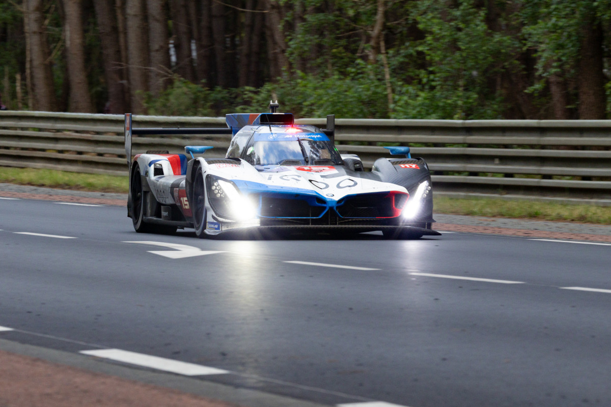 The #15 BMW M Team WRT retired following a heavy impact with the Mulsanne Corner barrier, bringing out the Safety Cars.