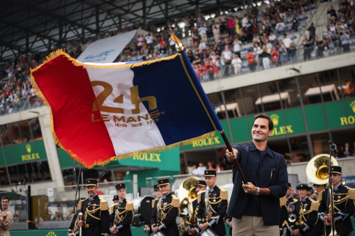 Roger Federer helped get the 93rd 24 Hours of Le Mans underway
